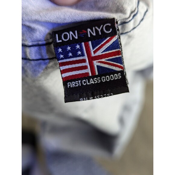 Across The Pond Diamond Button Down Long Sleeve Blue Dress Shirt Mens SZ: M - Picture 8 of 11